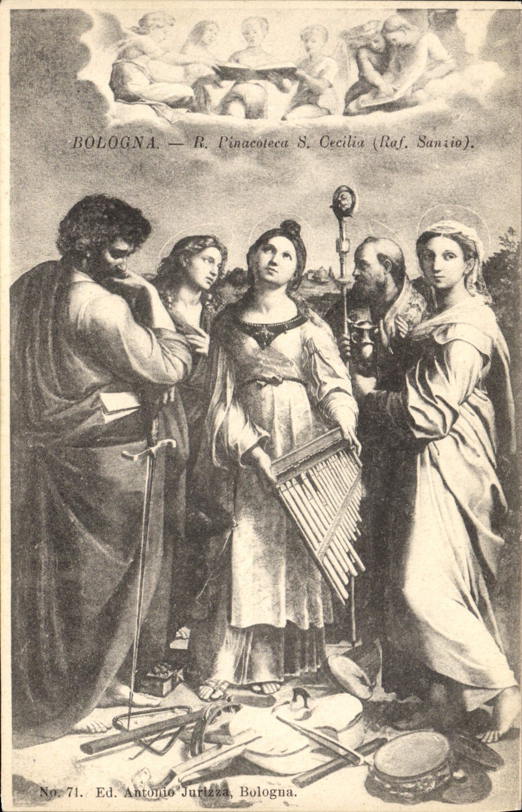 Vintage Postcard Bologna Pinacoteca S Cecilia Sanzio