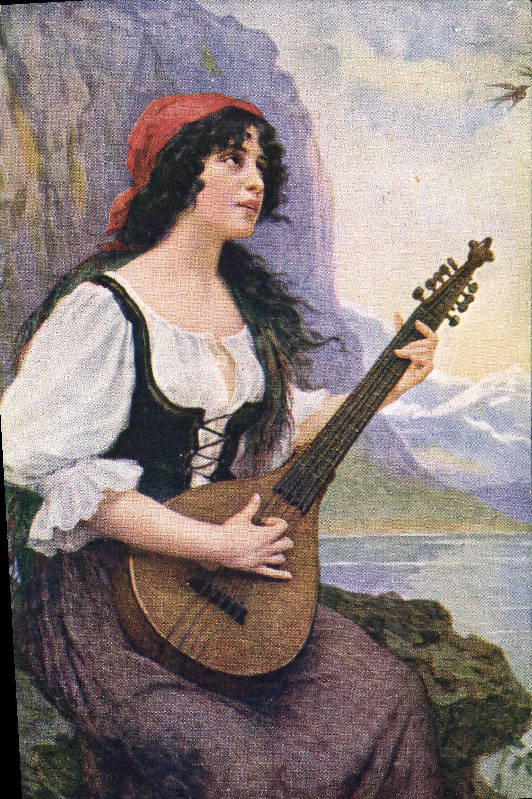 CPA Femme Musique 