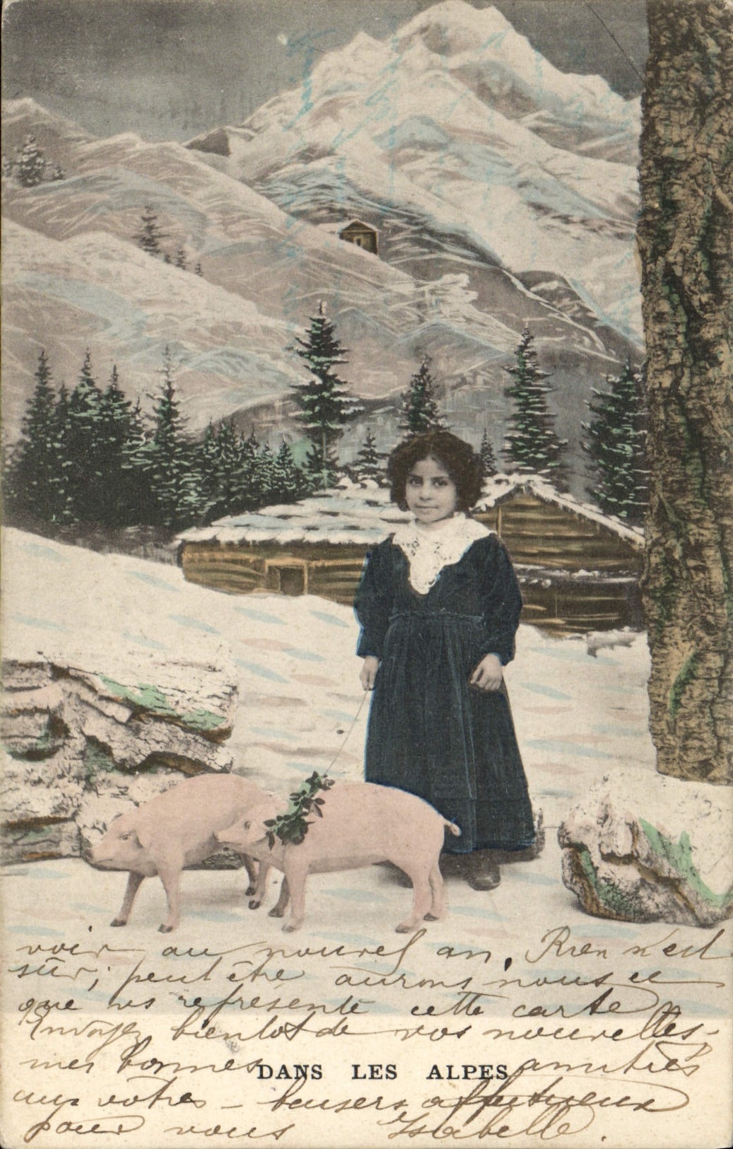 CPA Cochon Porc Enfant 