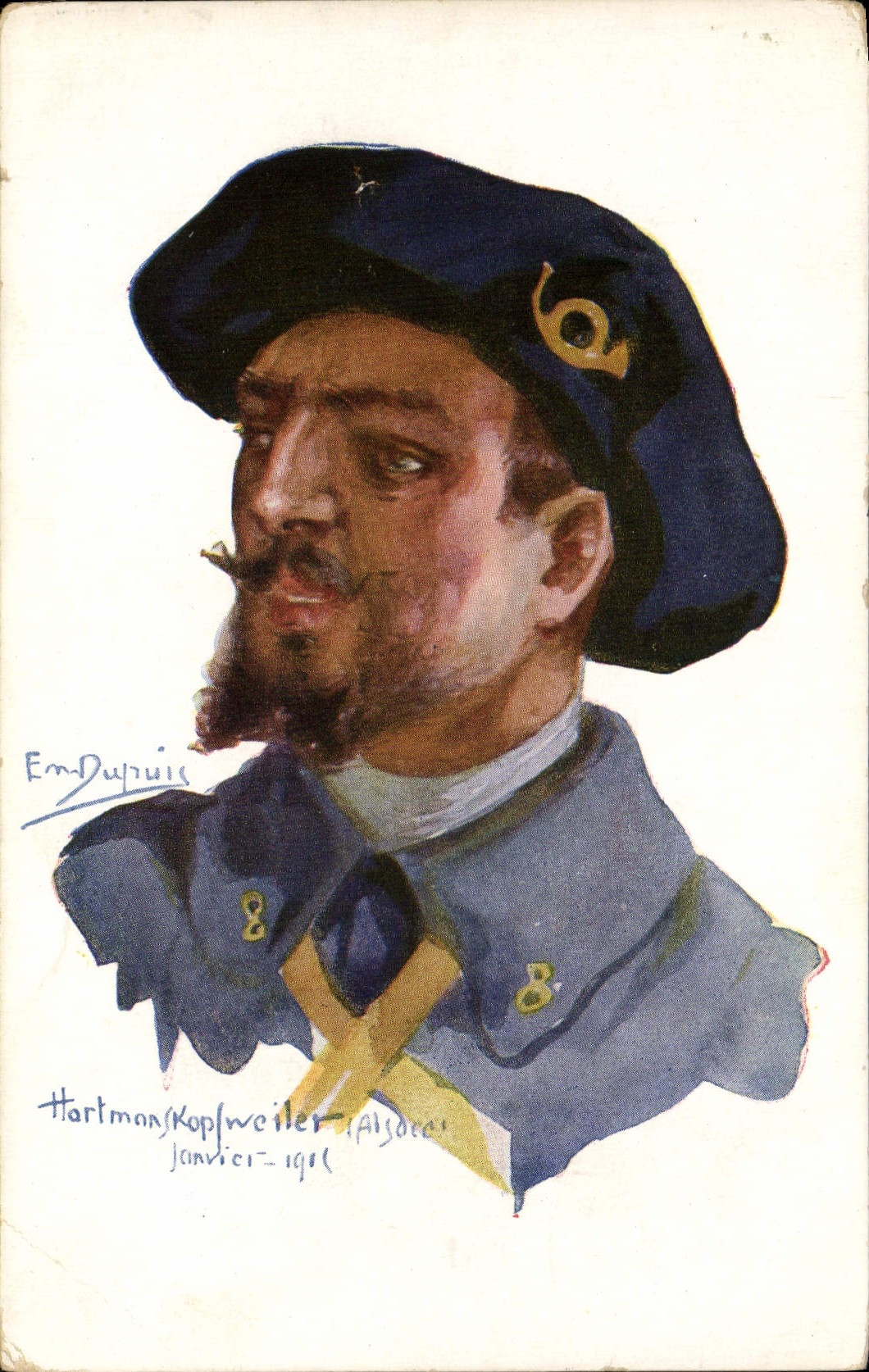 CPA Militaria Chasseurs Alpins 