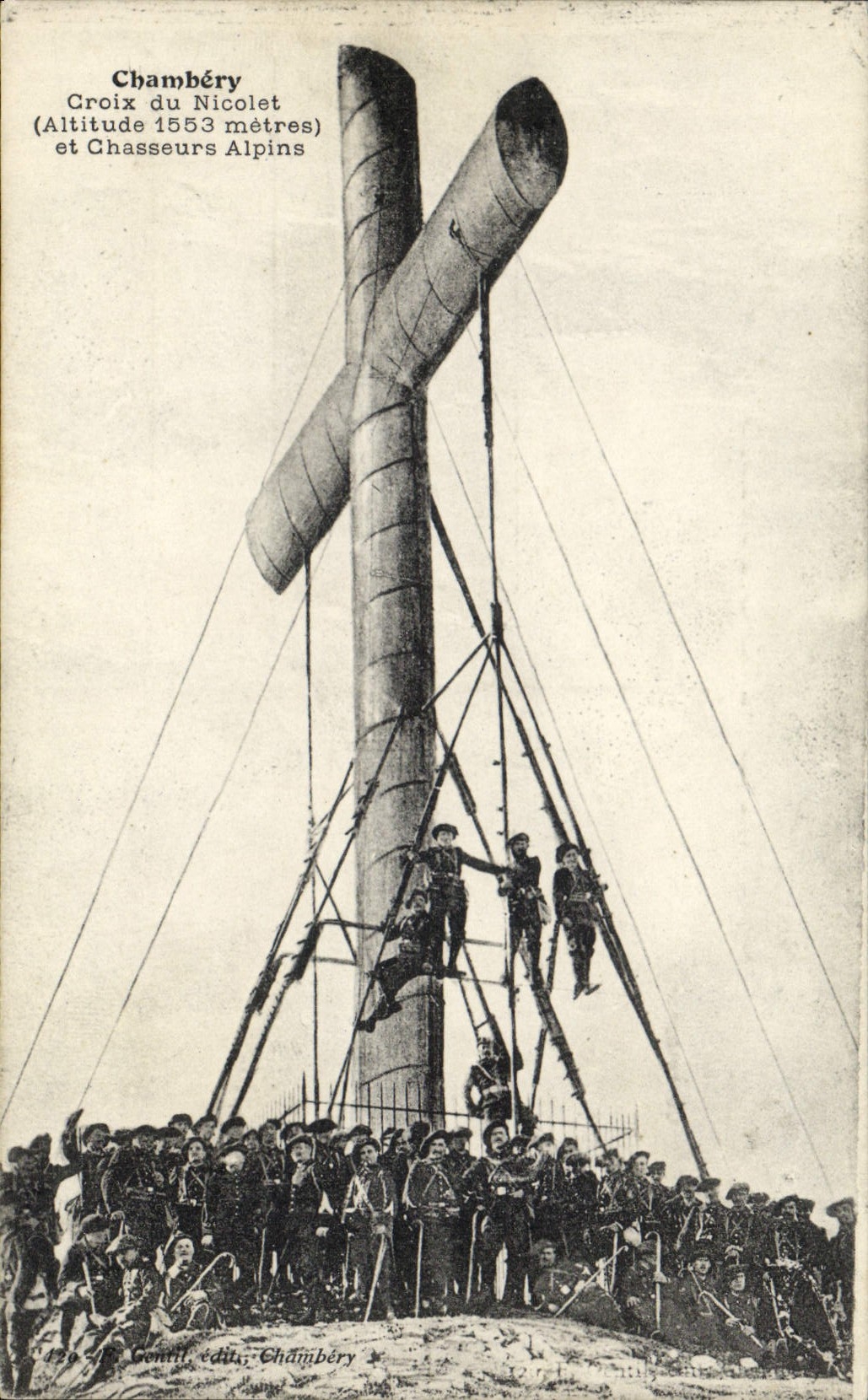 Vintage Postcard Militaria Alpine hunters Cross of Nivolet