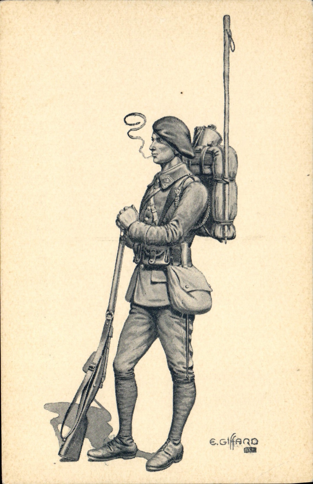 CPA Militaria Chasseurs Alpins 