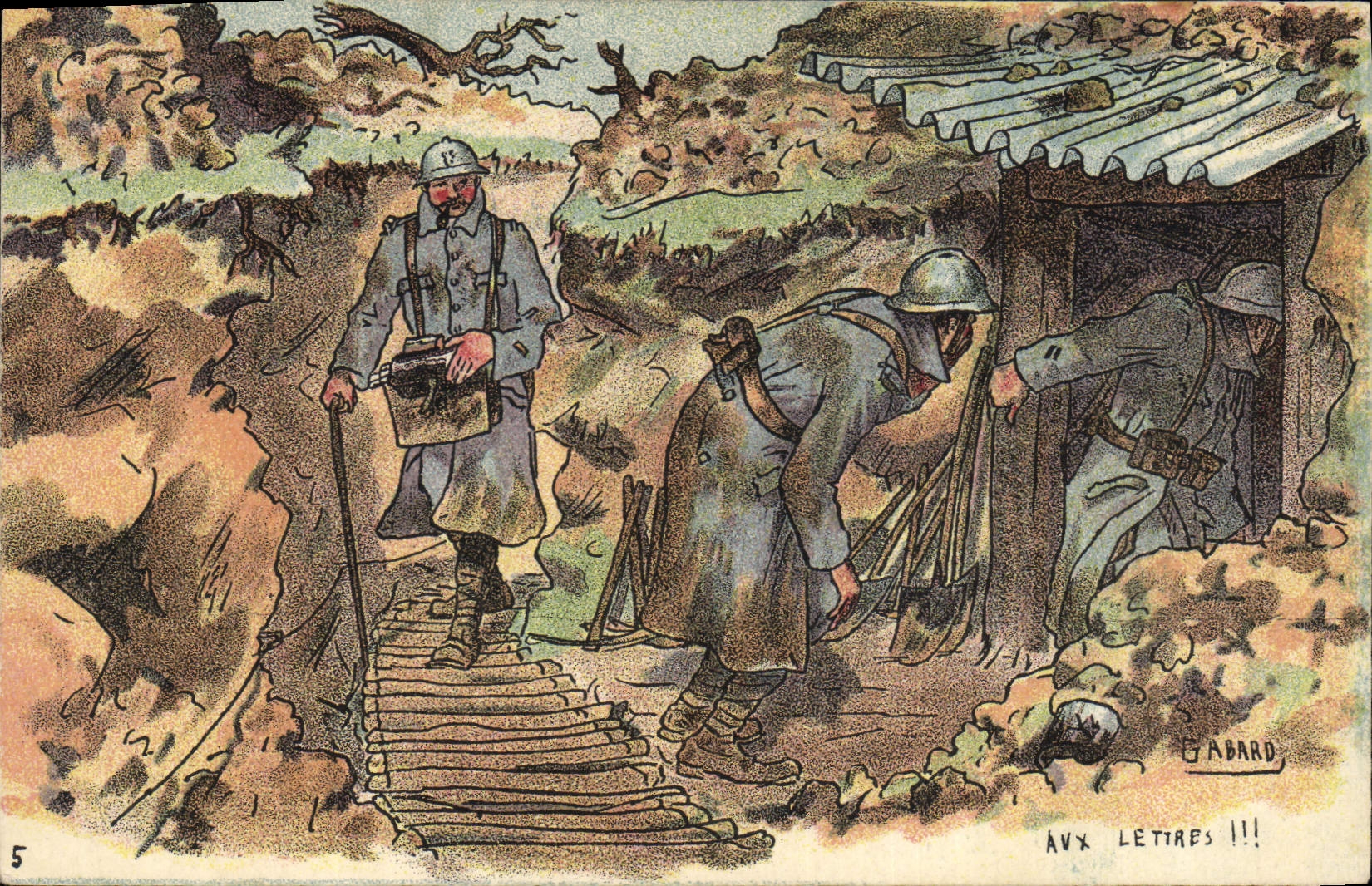 Vintage Postcard Militaria With the letters