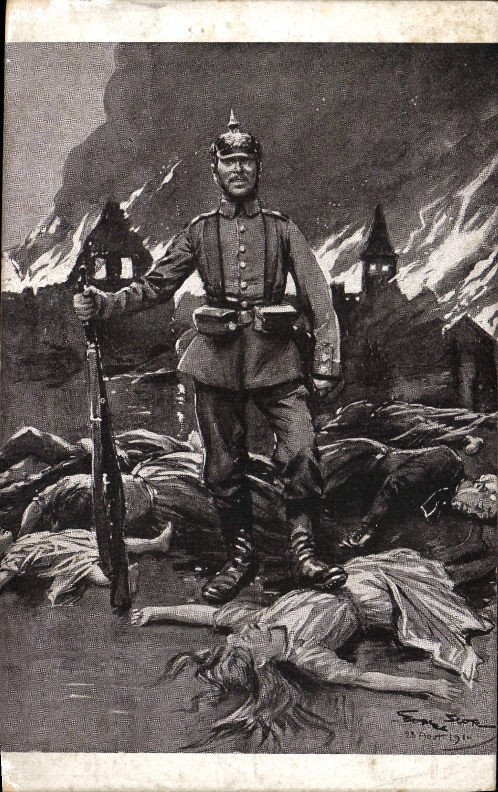 Vintage Postcard Militaria Their way of doing the war