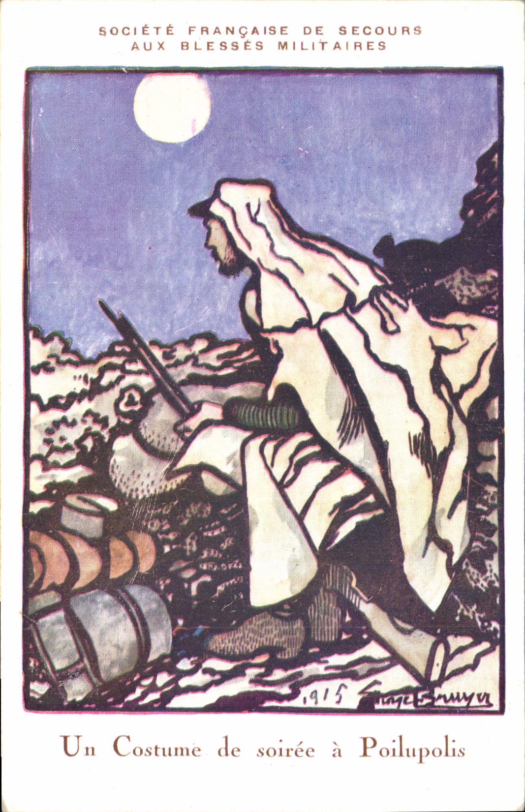 CPA Militaria Un costume de soiree a Poilupolis