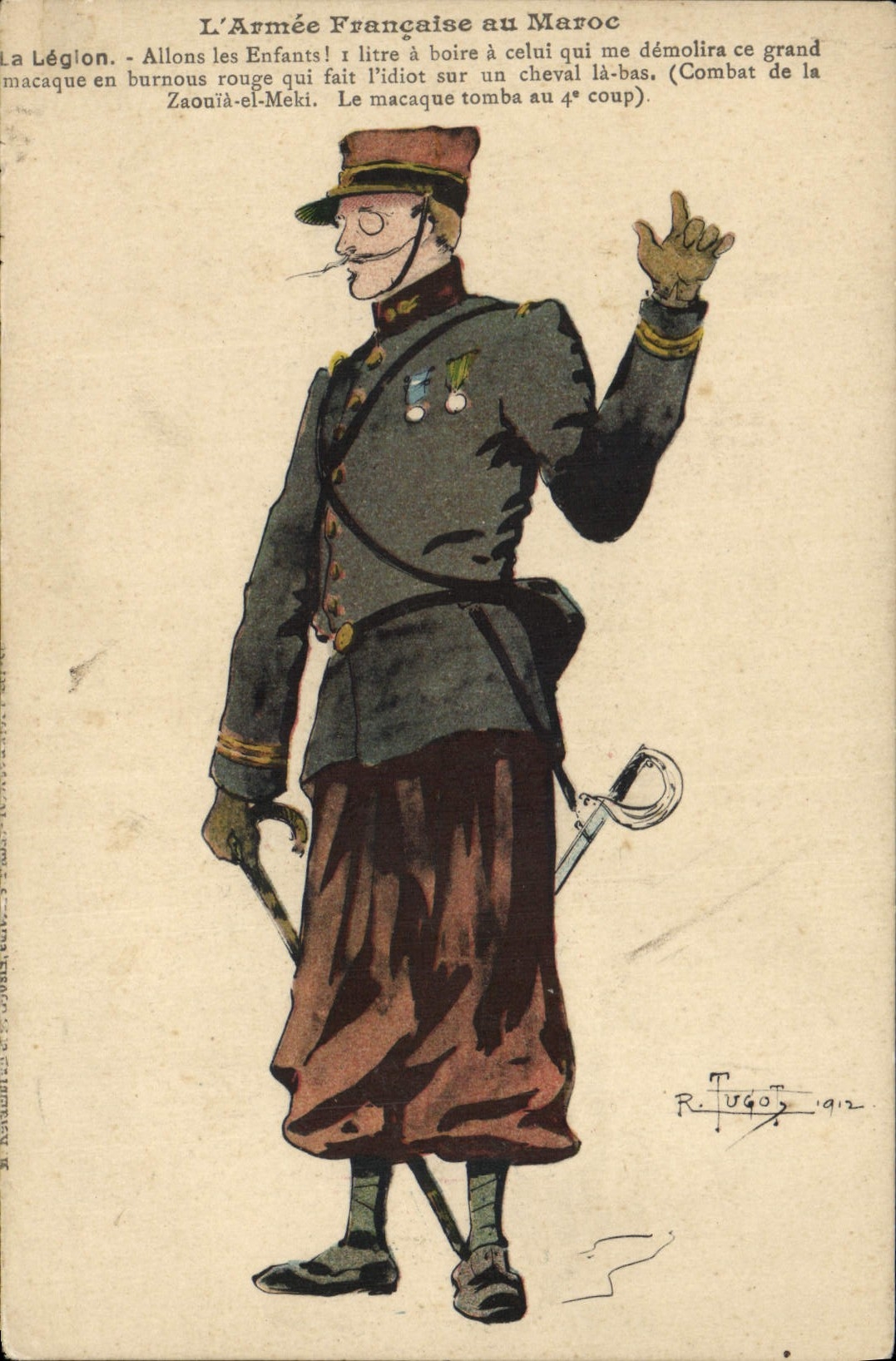 Vintage Postcard Militaria the French Army in Morocco the legion