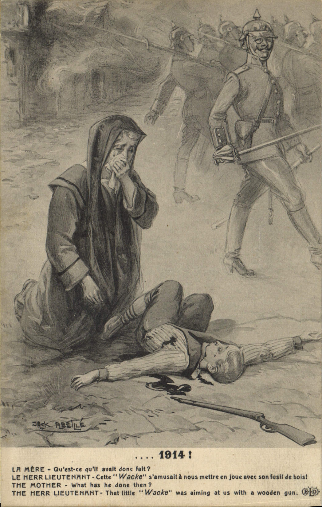 Vintage Postcard Militaria Jack Bee 1914!