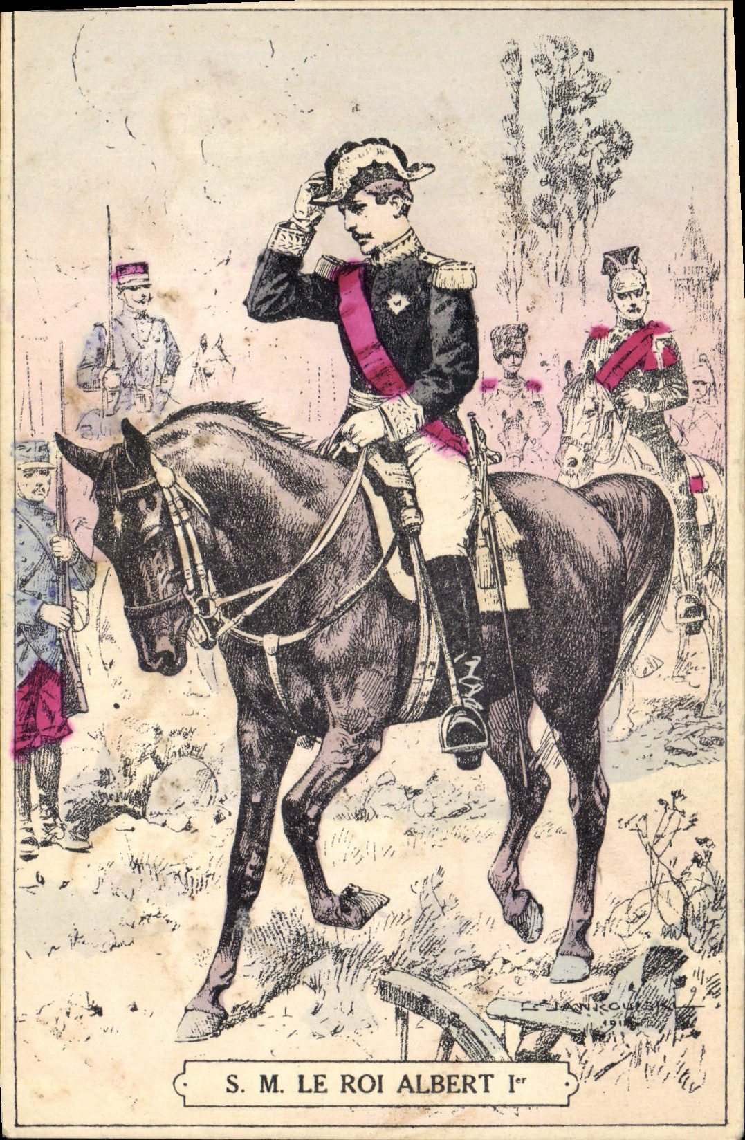 CPA Militaria SM le roi Albert 1er 