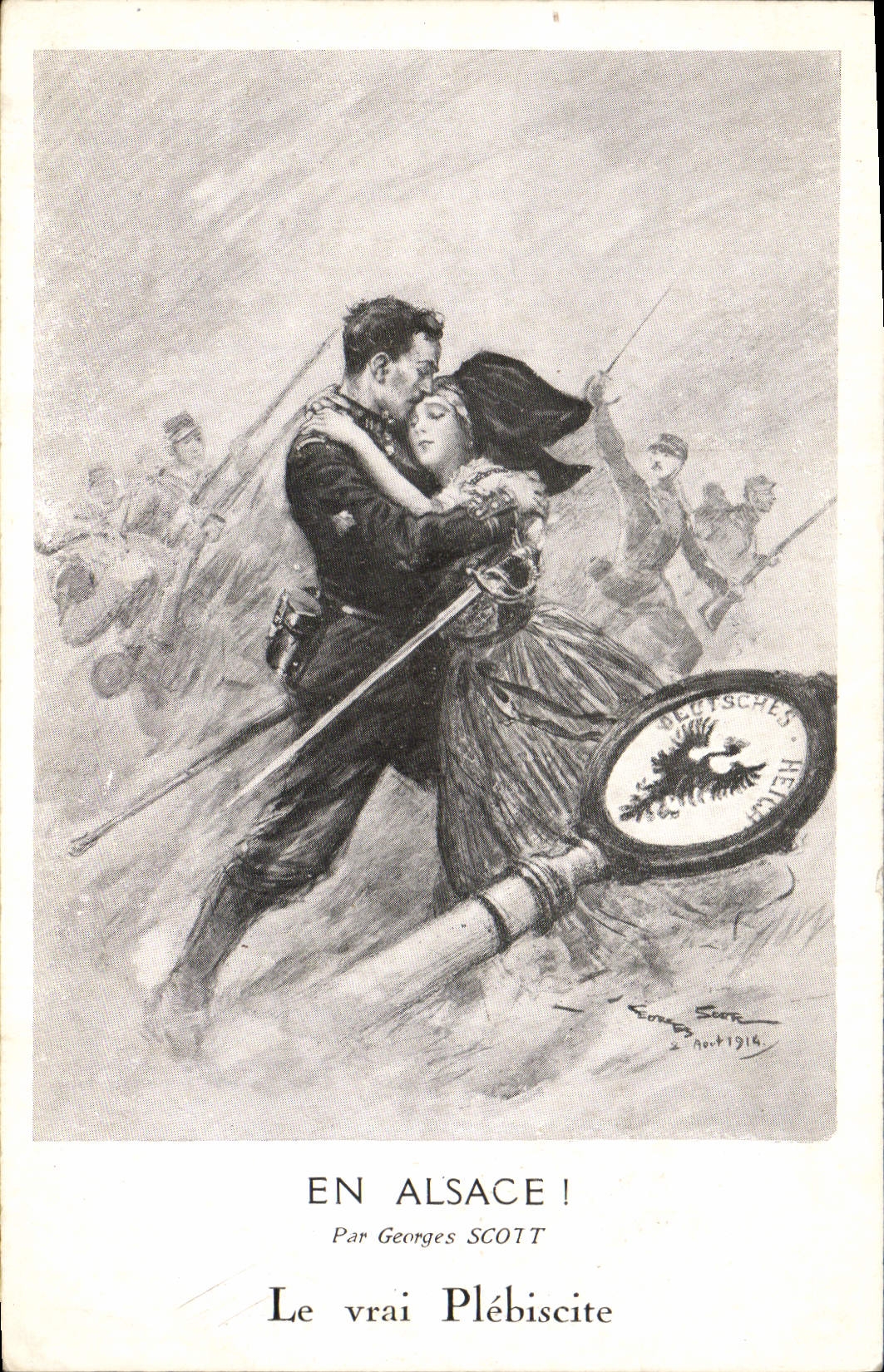 CPA Militaria En Alsace Georges Scott Le vrai plebiscite 