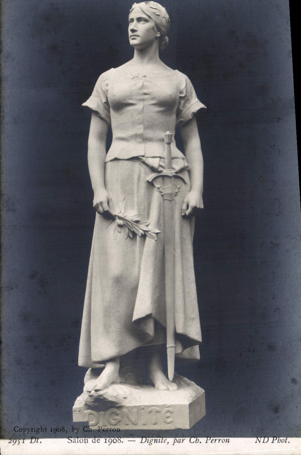 Vintage Postcard Living room of 1908 Dignity by CH Perron