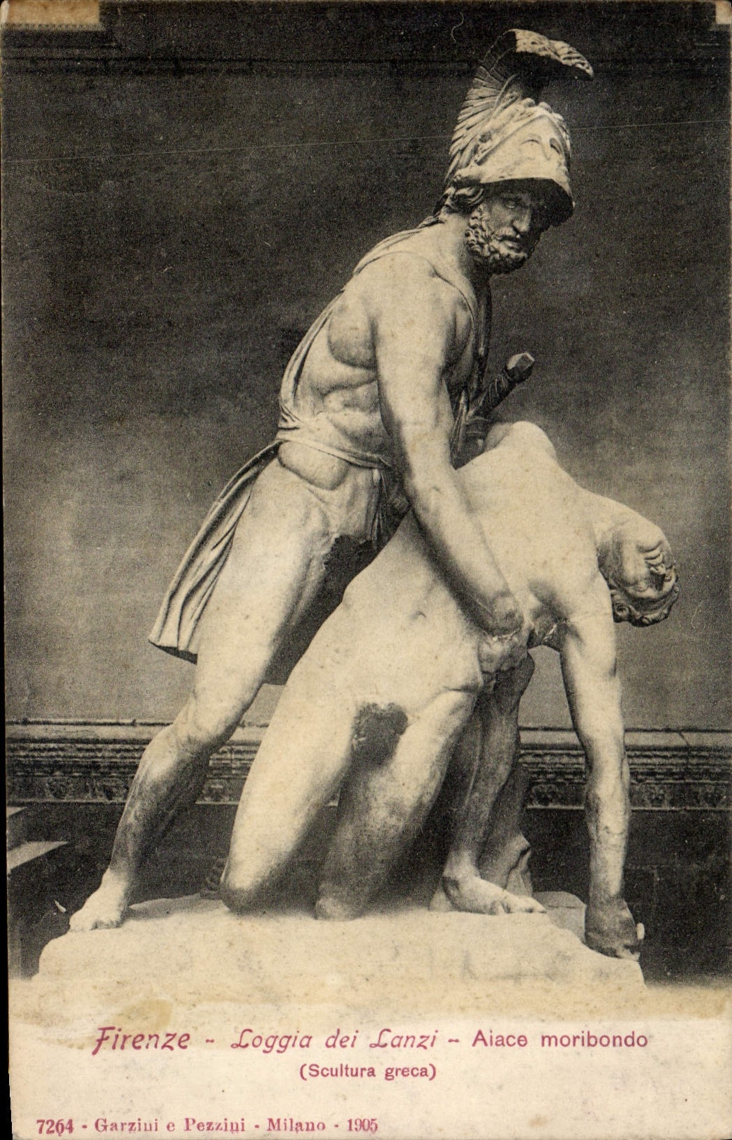 Vintage Postcard Firenze Loggia dei Lanzi Aiace moribondo