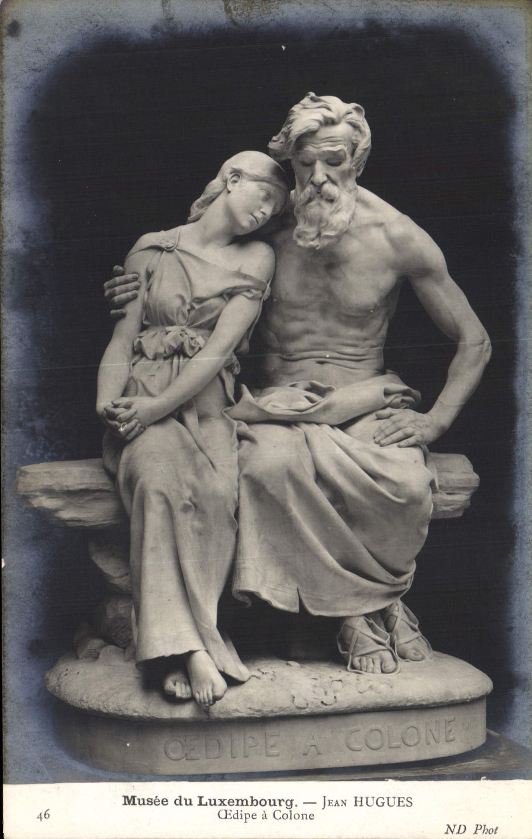 Vintage Postcard Paris Musee of Luxembourg Jean Hugues Oedipus has Colone