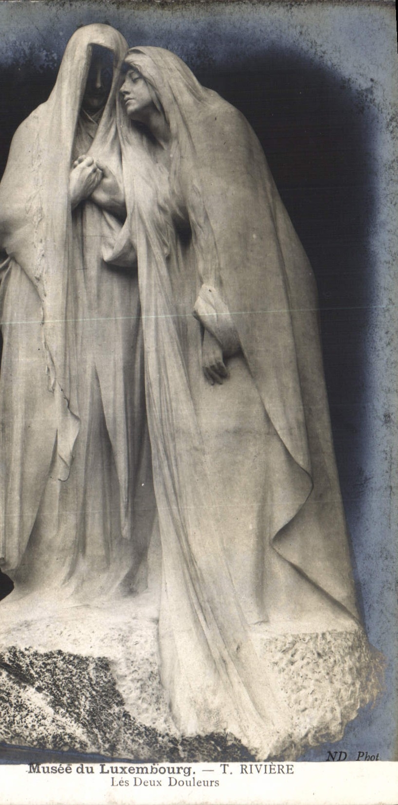 Vintage Postcard Paris Museum of Luxembourg River two pains