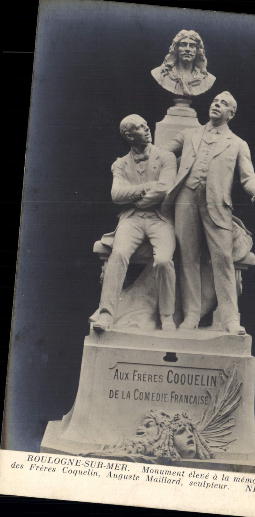 Vintage Postcard Boulogne on Sea Brothers Coquelin Auguste Maillard Molière