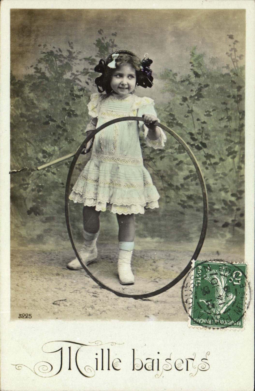 Vintage Postcard Child Hoop