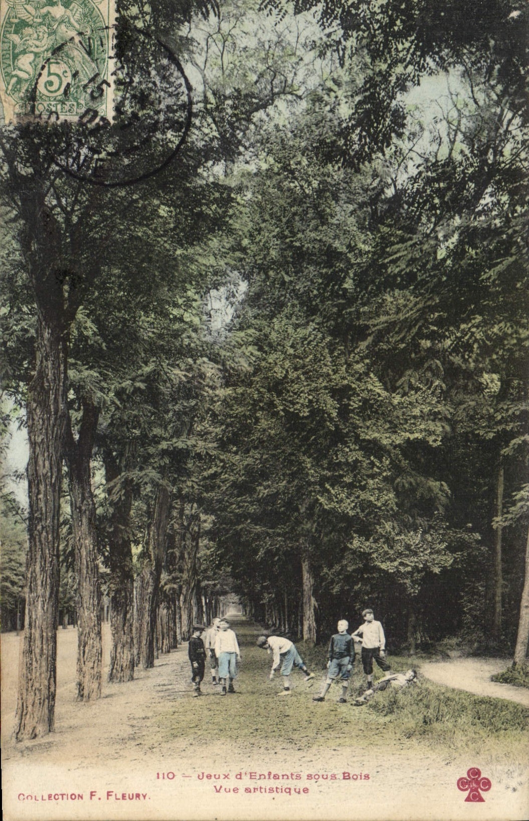 Vintage Postcard Sets of children under wood