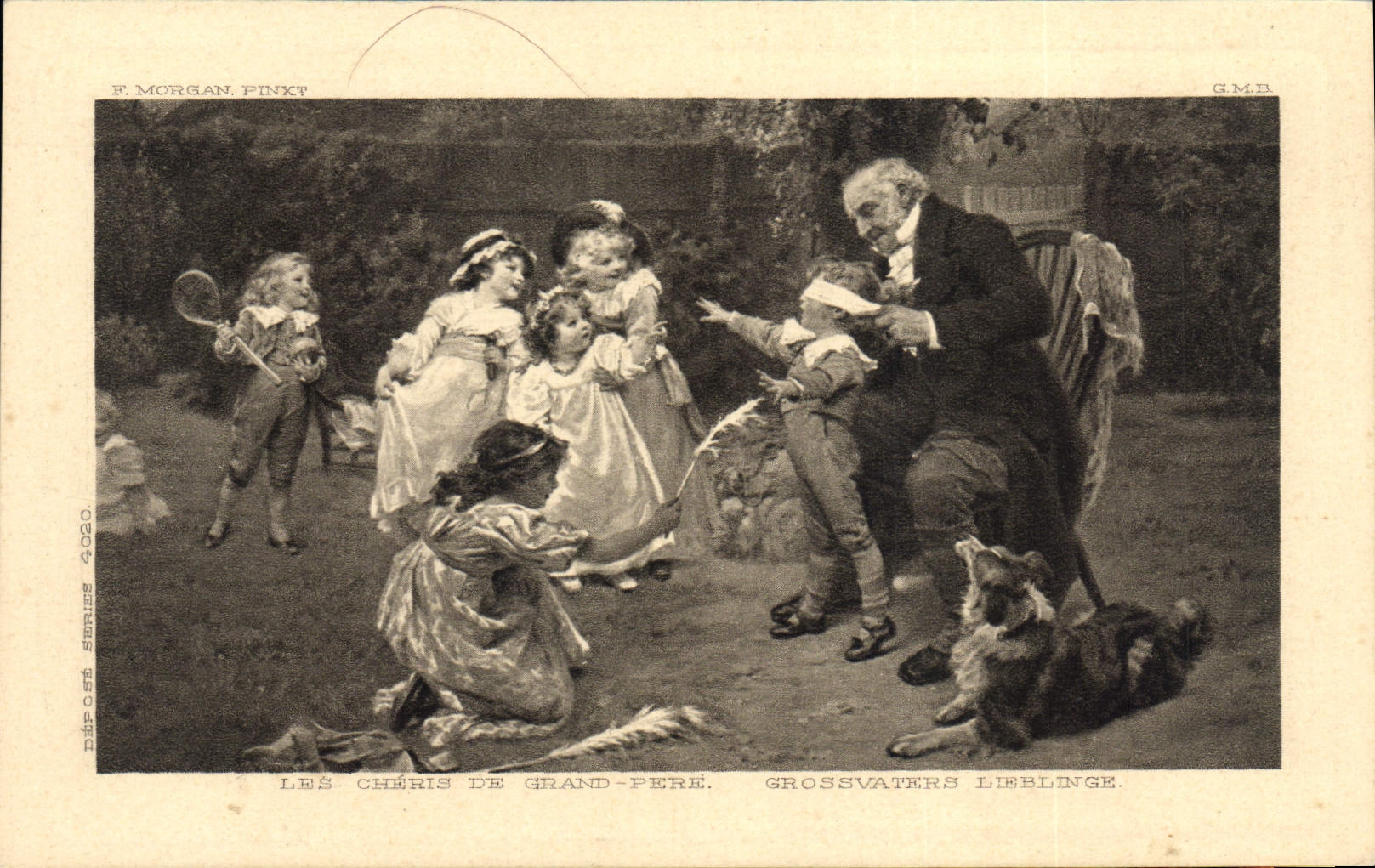 CPA Enfants Les cheris de grand pere Chien 