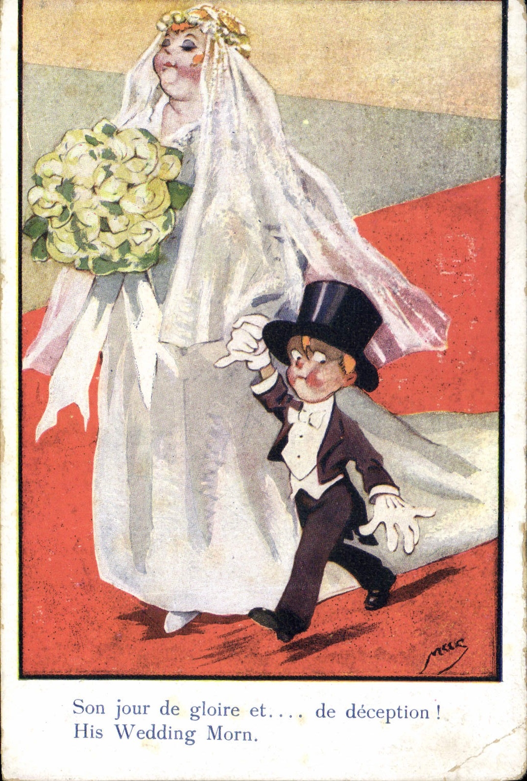Vintage Postcard Fantasy Illustrator Mac Children Marriage
