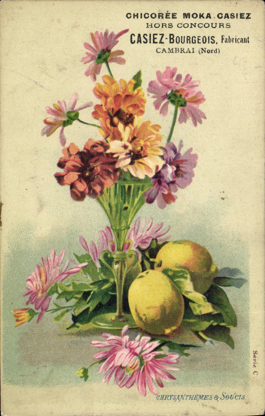Vintage Postcard Fantasy Flowers Chrystanthemes & Soucis Put Middle-class