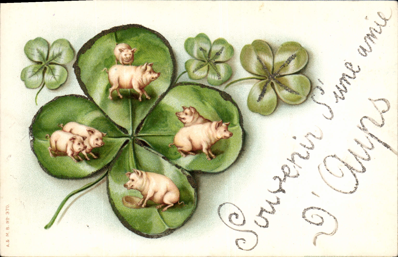 CPA Cochon Porc Trefle 