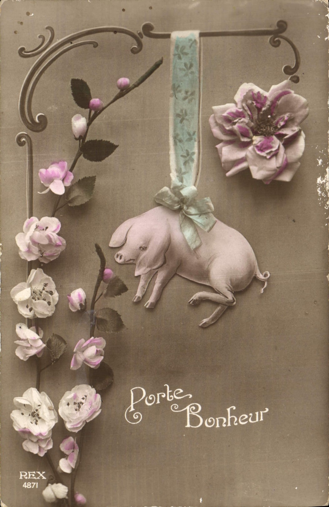 CPA Cochon Porc Porte bonheur 