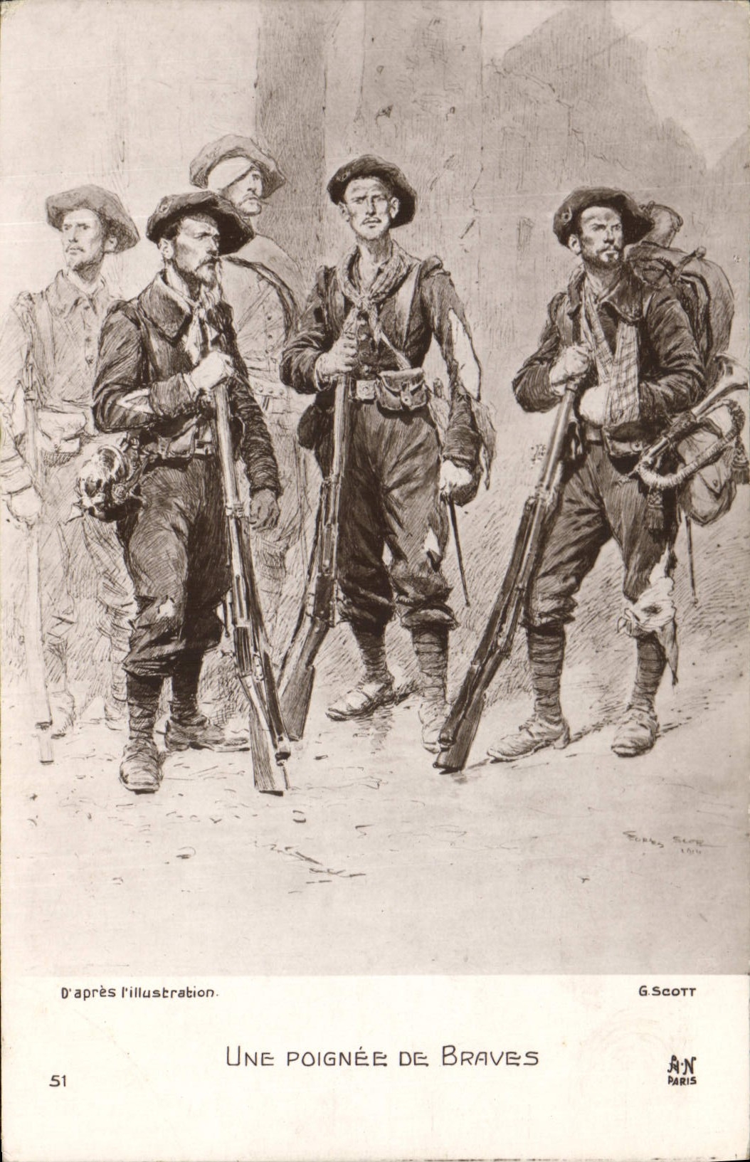 CPA Militaria Chasseurs Alpins Une poignee de braves L'Illustration Scott 