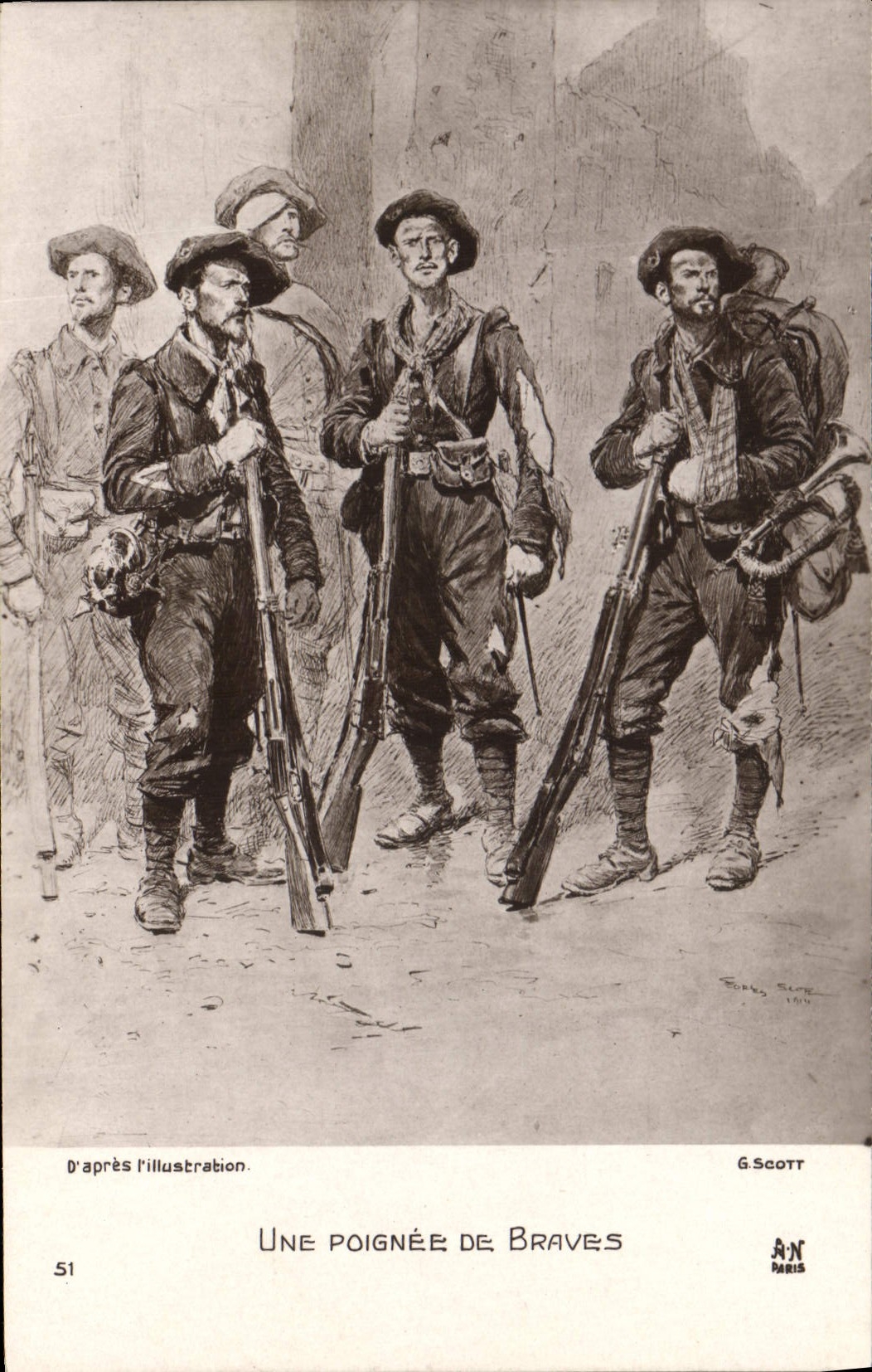 CPA Militaria Chasseurs Alpins Une poignee de braves L'Illustration Scott 