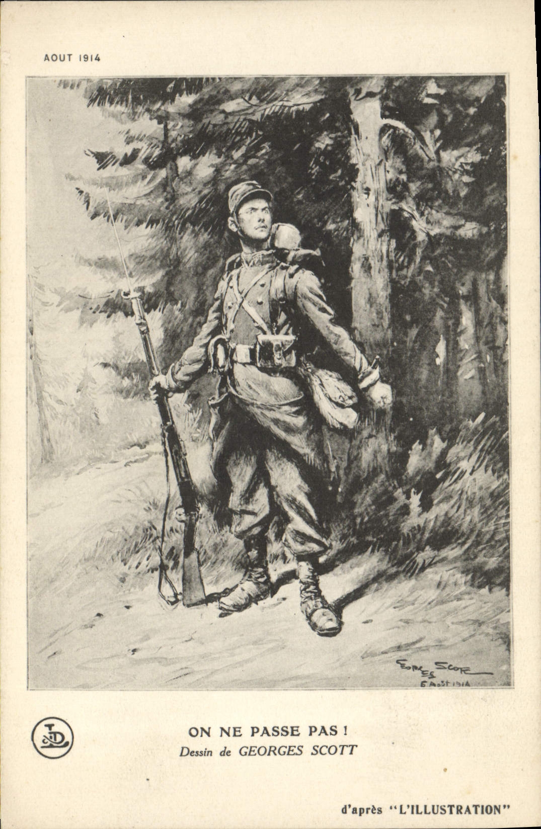 CPA Militaria On ne passe pas Scott L'illustration 