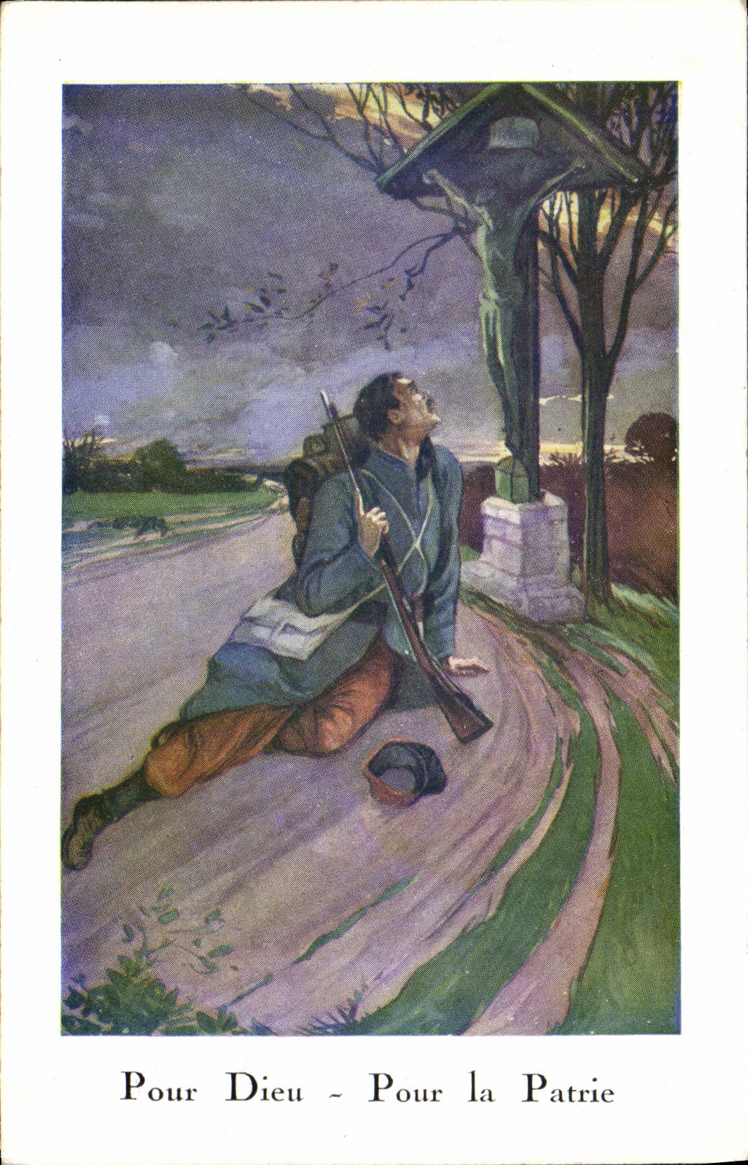 Postal Militaria para Dios para la patria