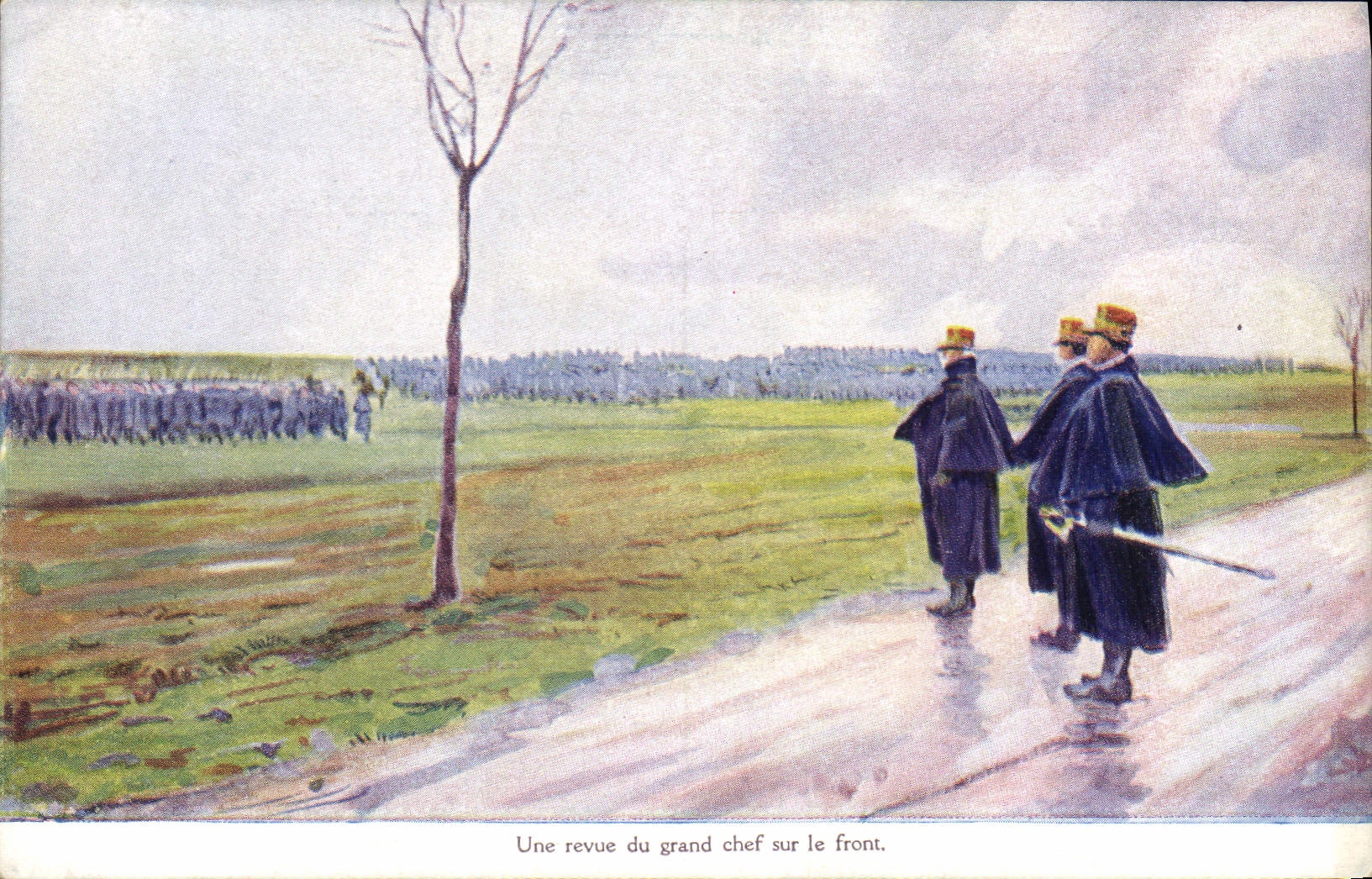 Vintage Postcard Militaria a review of the big boss on the face Publicity Syrup and Paste of Lagasse Paris Street of Vivienne