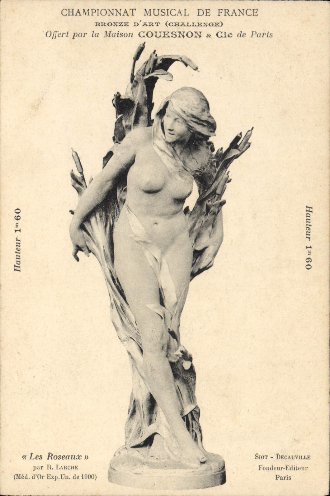 Vintage Postcard musical Championship of Couesnon France the Larche reeds