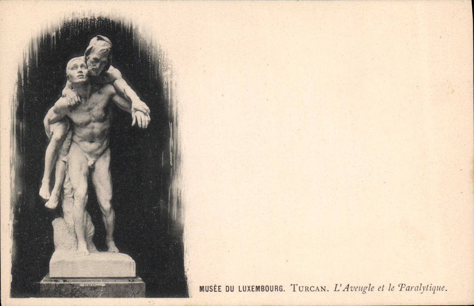 Vintage Postcard Paris Museum of Luxembourg Turcan the blind man and the paralytic one