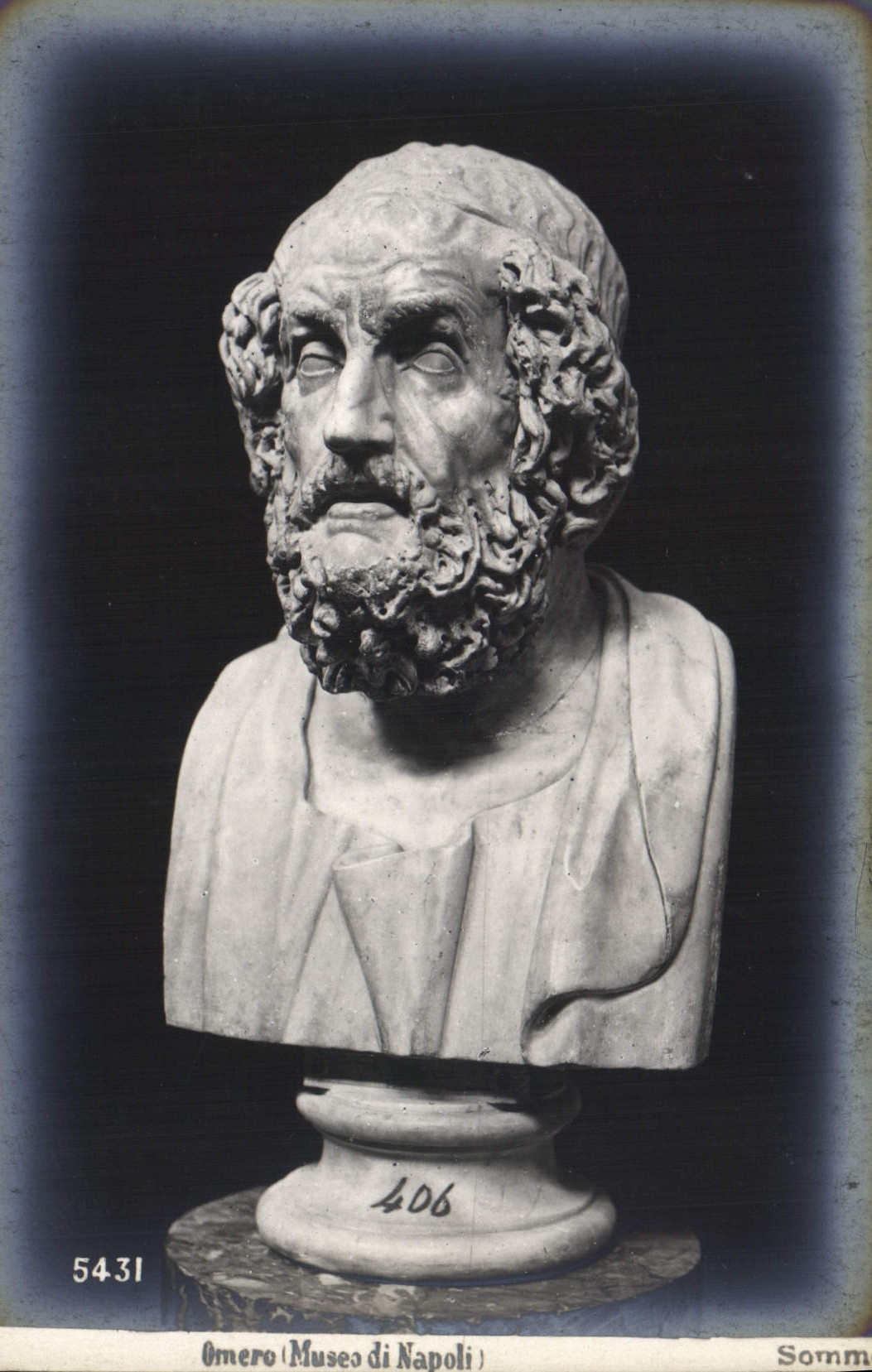 Vintage Postcard Omero Museo di Napoli