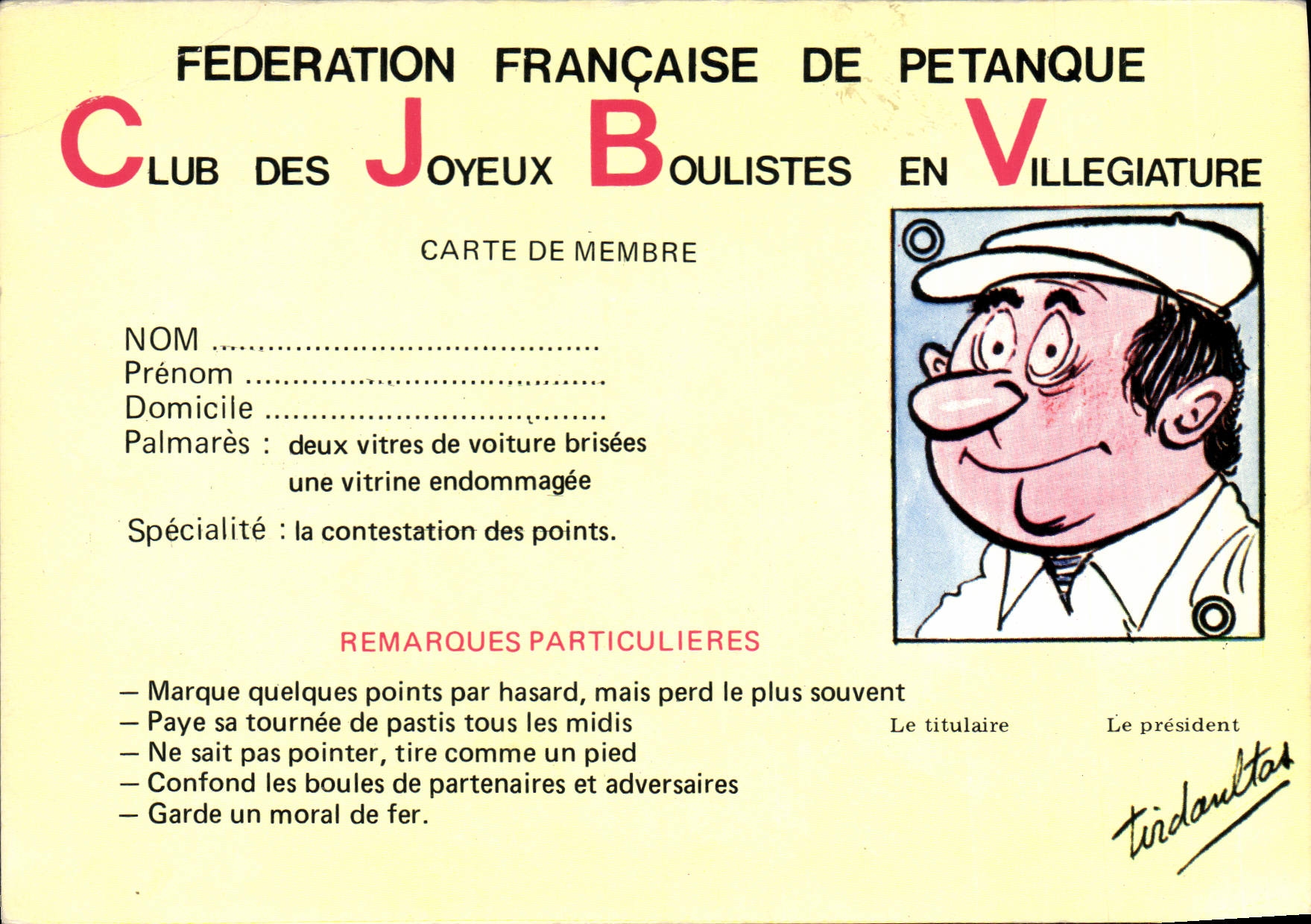 Modern Postcard Game of bowls Club French federation of the merry bowls players in holiday