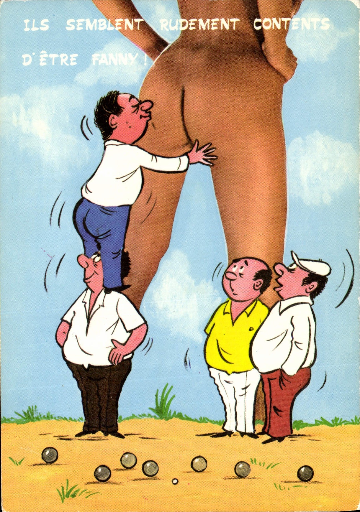 Modern Postcard Game of bowls Fanny