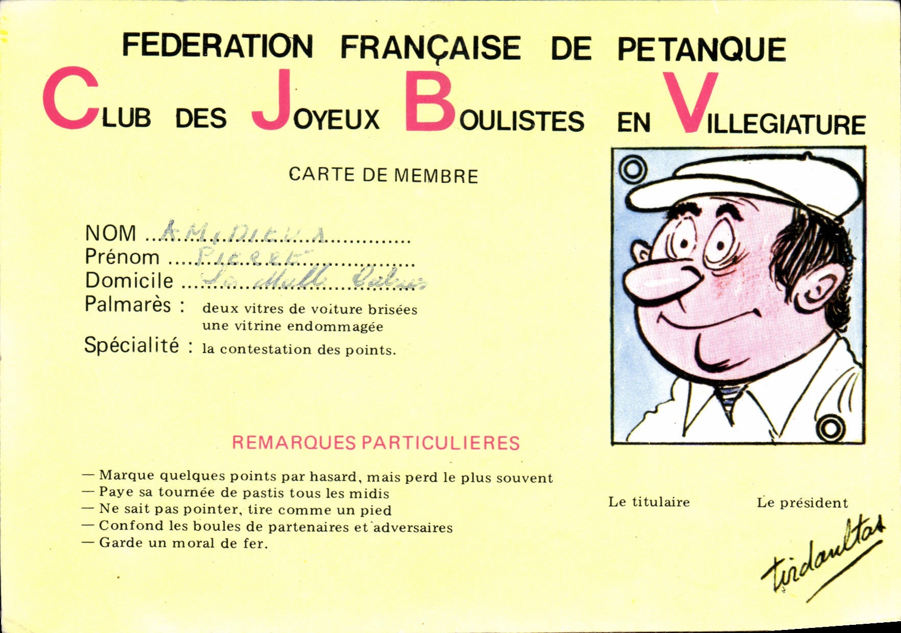 CPM Petanque Federation Francaise Club des joyeux boulistes en villegiature