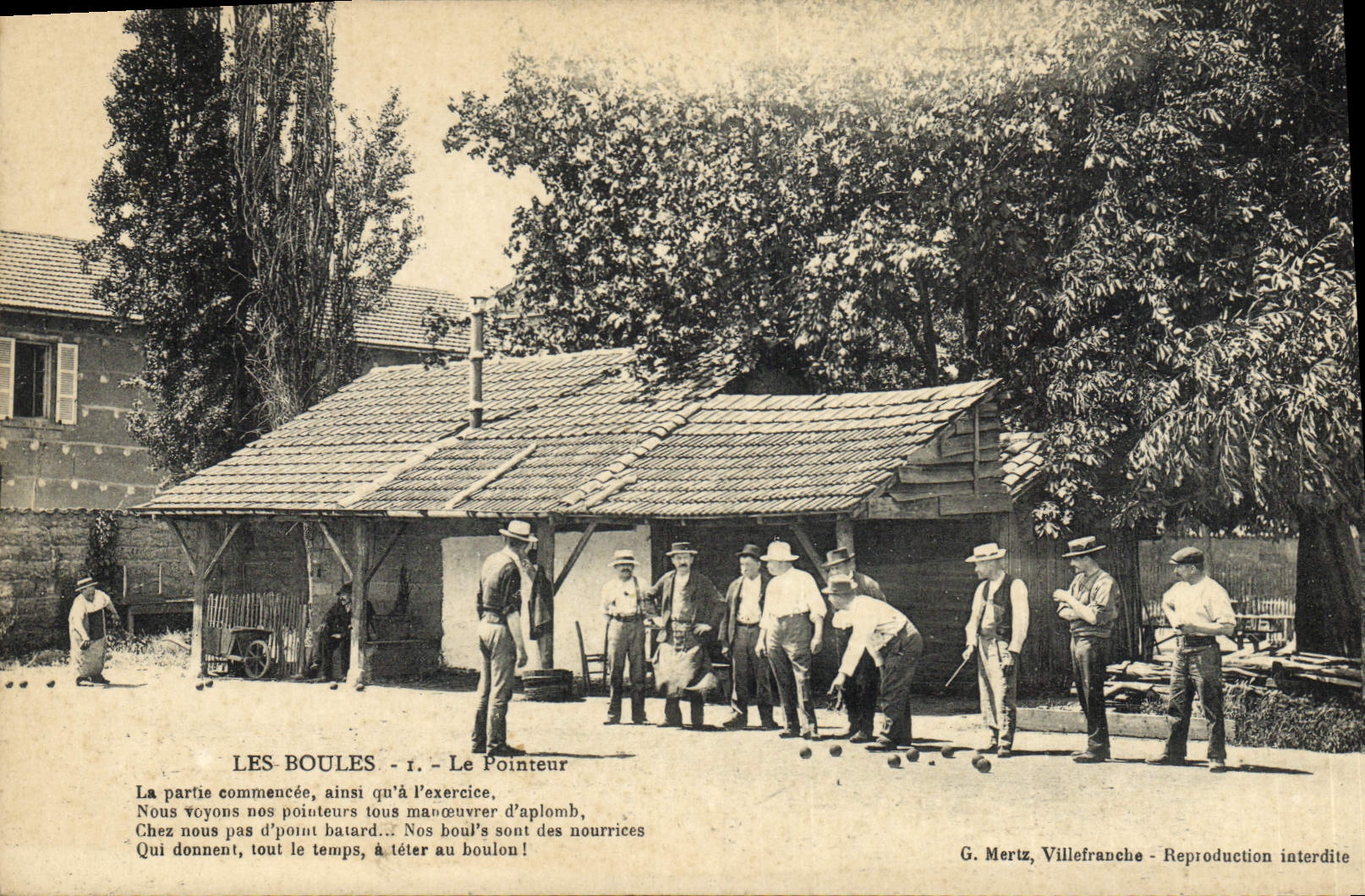 CPA Petanque Les boules Le pointeur TOP