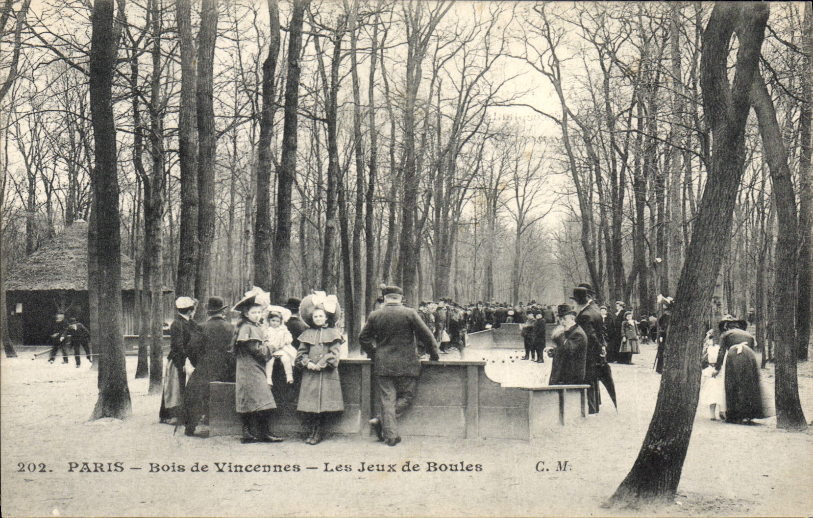 Vintage Postcard Game of bowls Wood of Vincennes Paris sets of balls SIGNAL