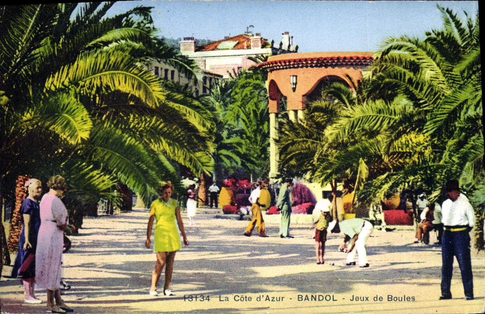 Vintage Postcard Game of bowls Bandol Set of balls