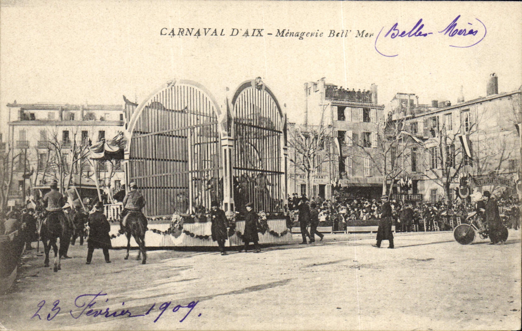 Vintage Postcard Beautiful Carnival of Aix in Provence Menagerie Sea