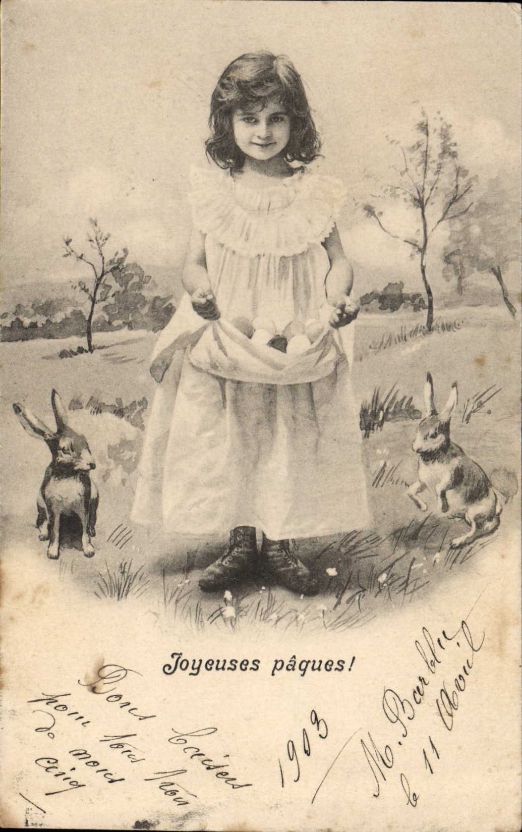 CPA Lapin Lapins Enfant