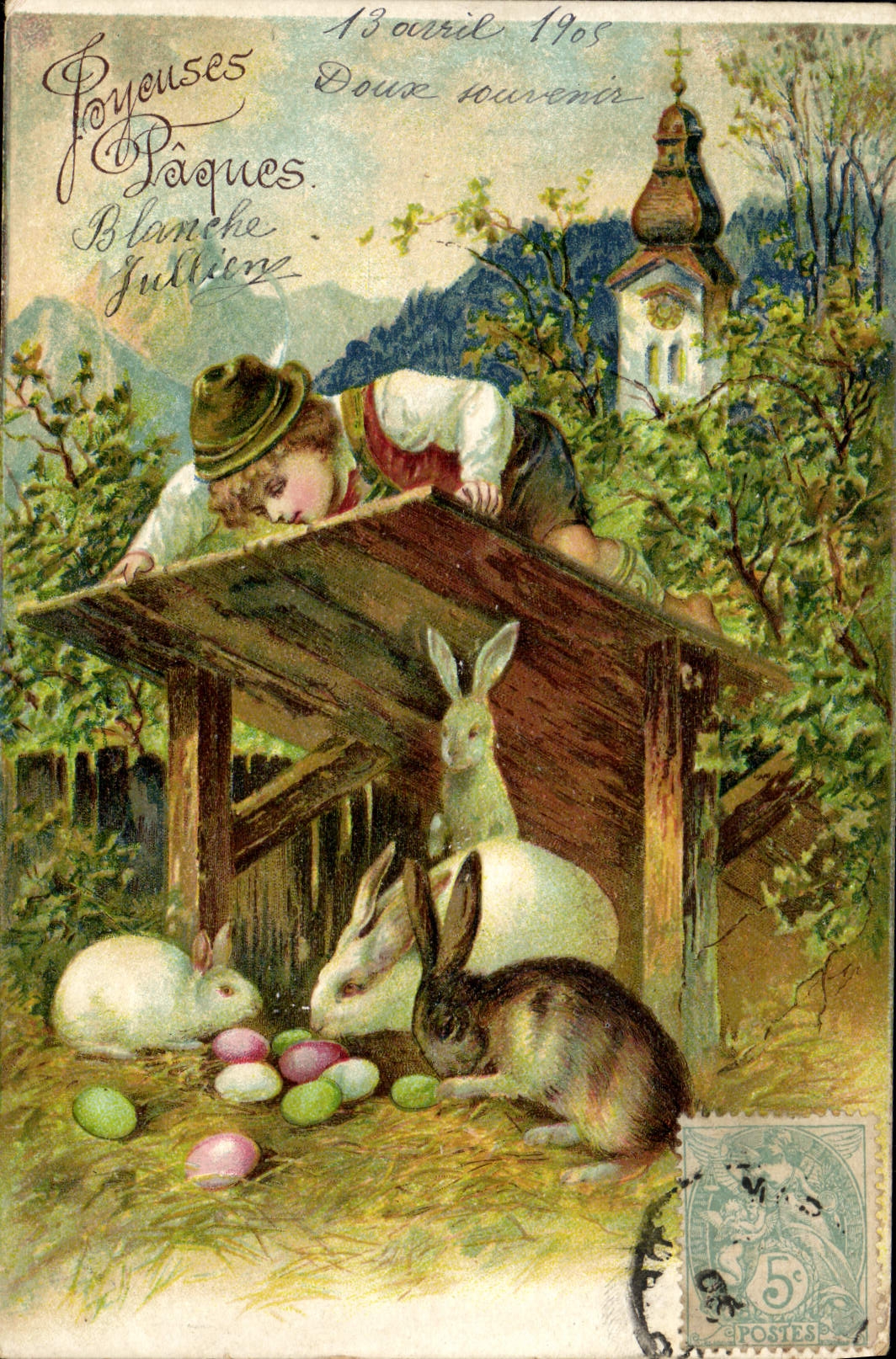 CPA Lapin Lapins Enfant