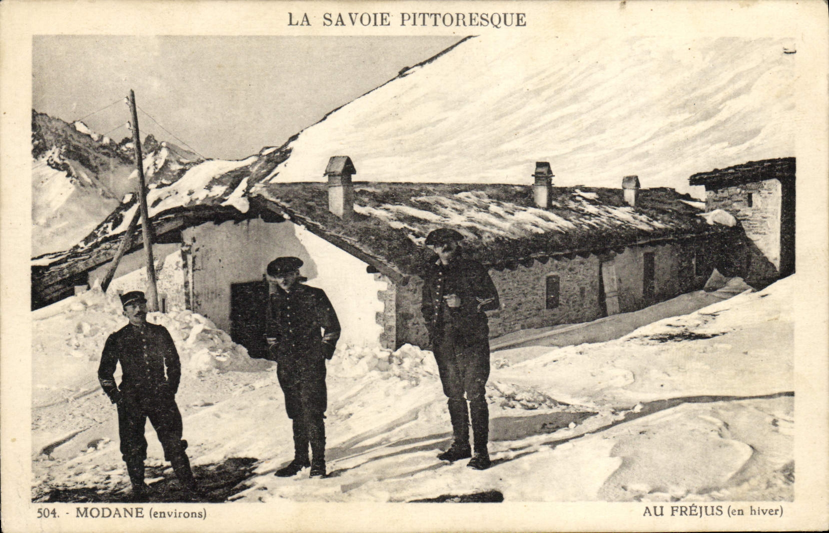 Vintage Postcard Militaria Alpine hunters Savoy Modane In Frejus