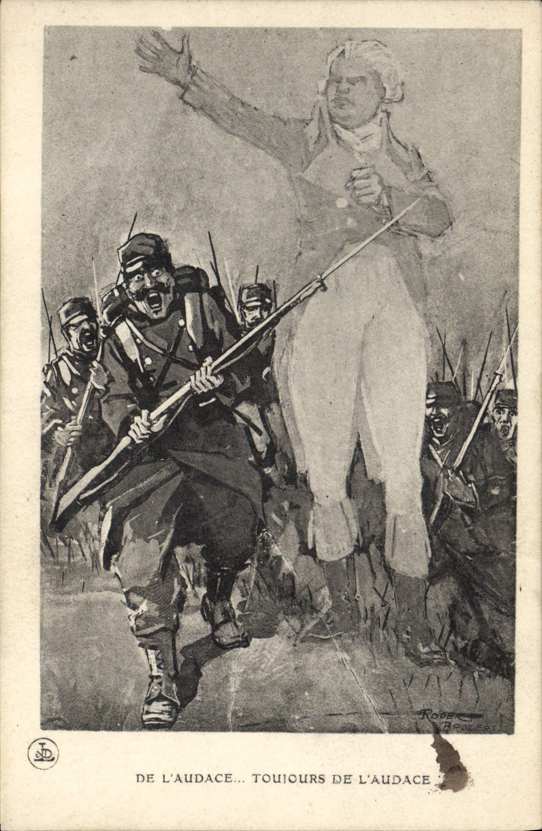 Vintage Postcard Militaria Of the audacity Always of the audacity