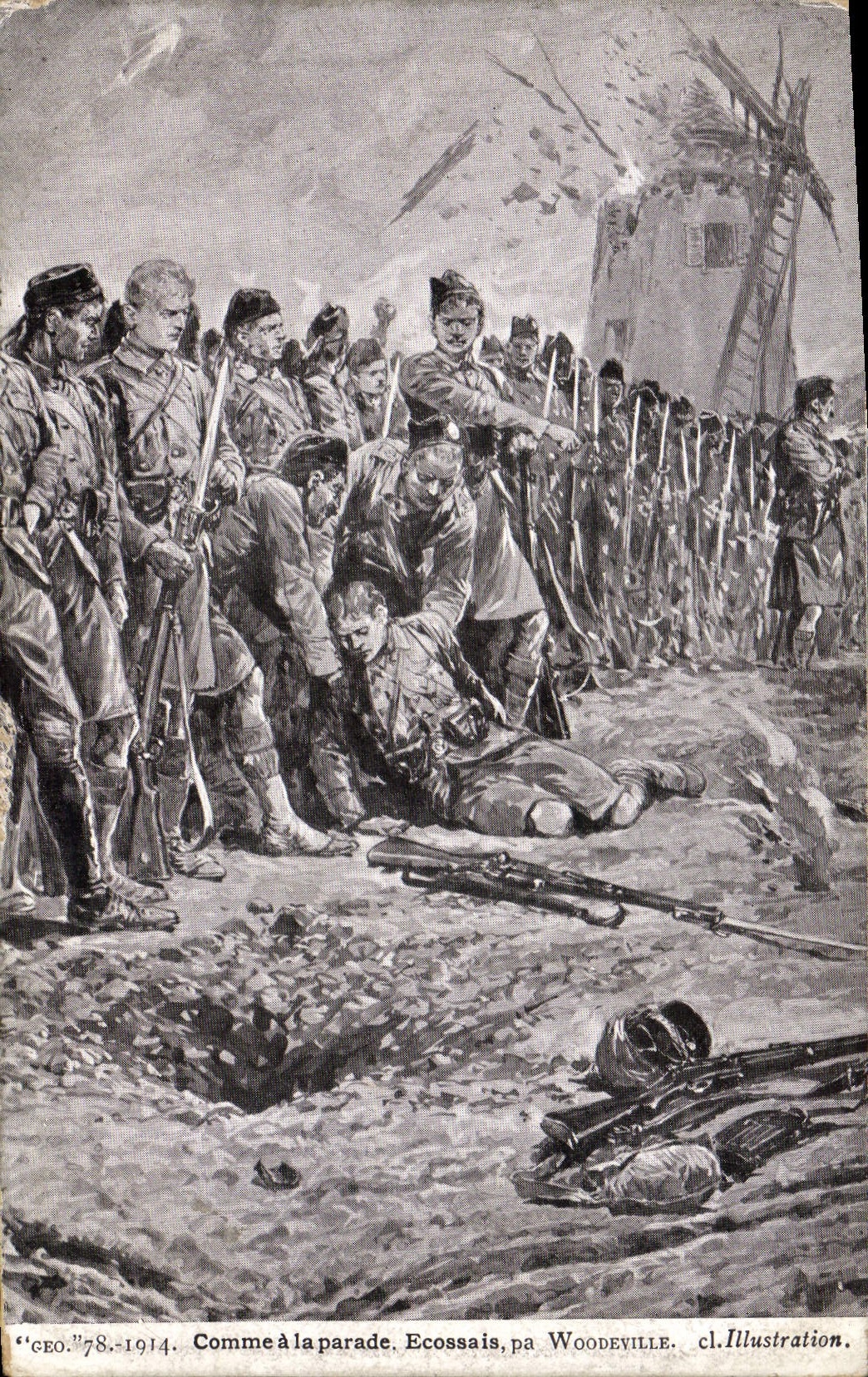 CPA Militaria Comme a la parade Ecossais Woodeville 