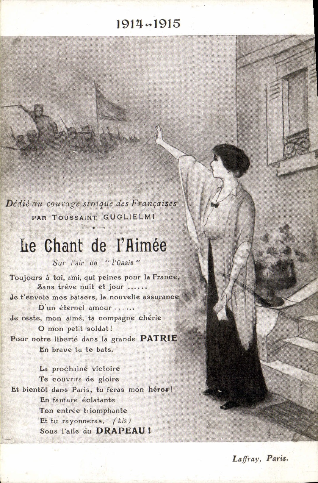 Vintage Postcard Militaria song of the army