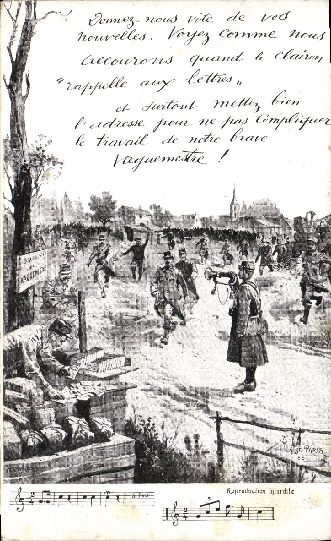 Vintage Postcard Militaria Give quickly of your news