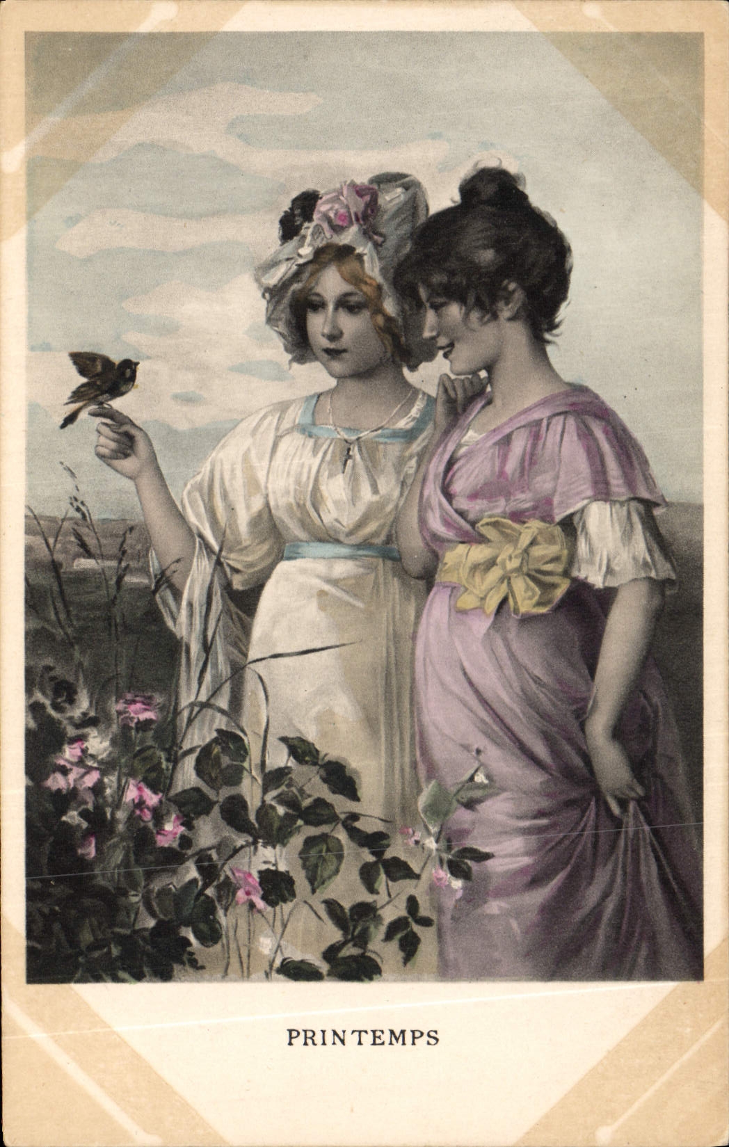 Postal Fantasia Ilustrador Mujeres Primavera