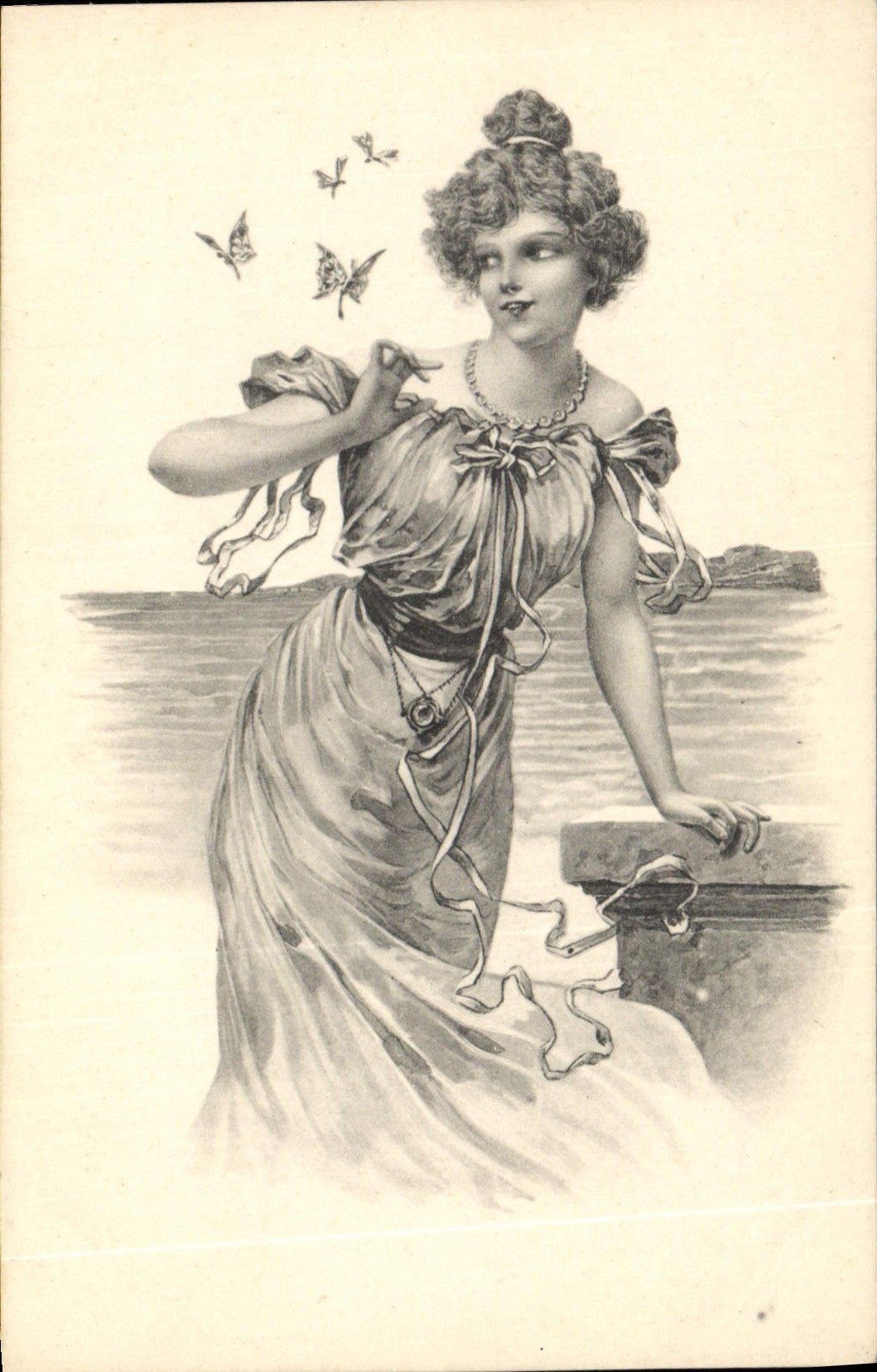 CPA Fantaisie Illustrateur Femme 