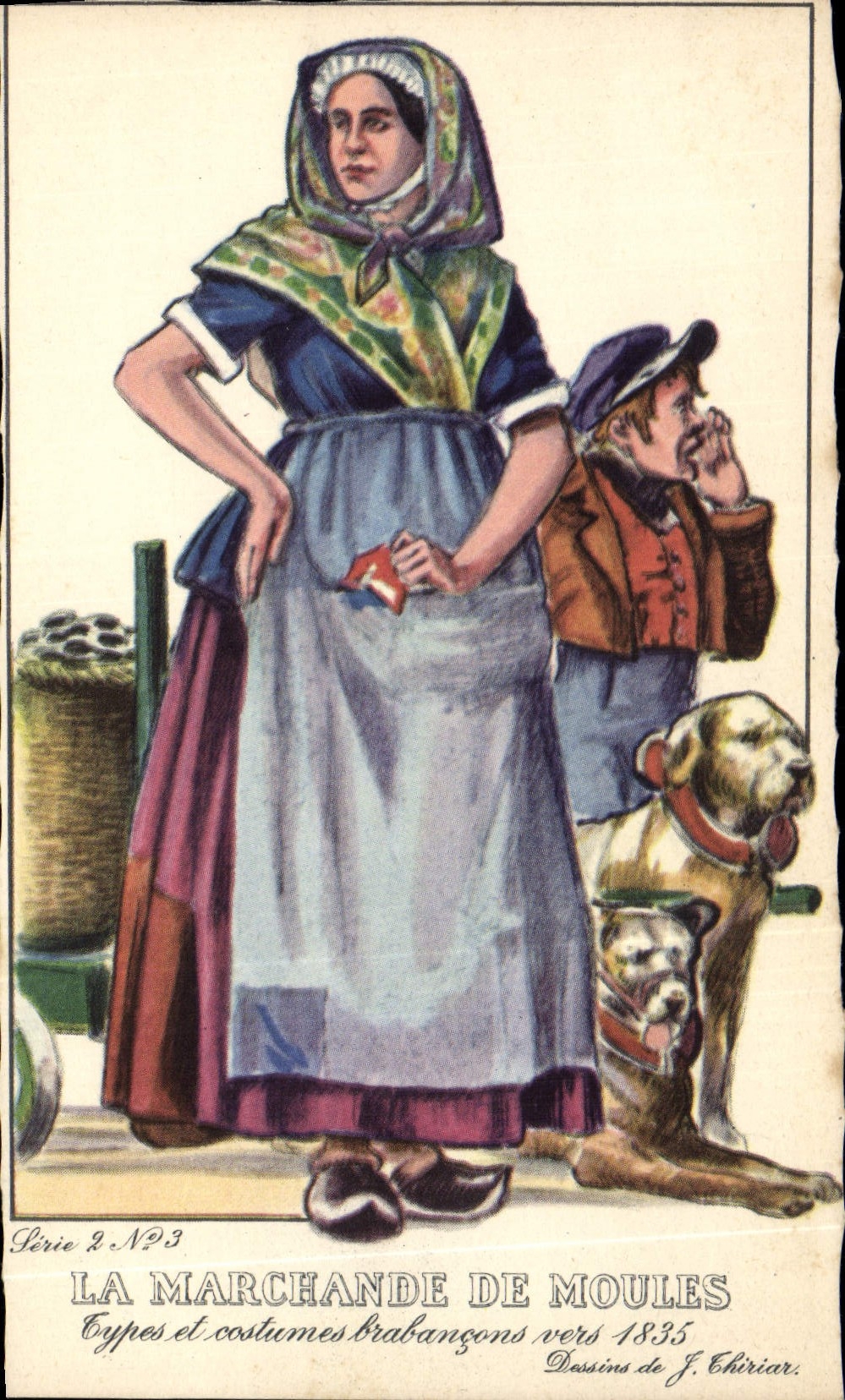 Postal Fantasia Ilustrador lo regatea de moldes Perro Niño